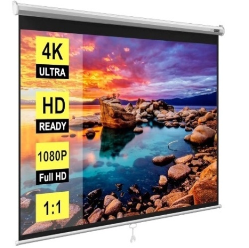 100" pull down projector screen - Lot 385