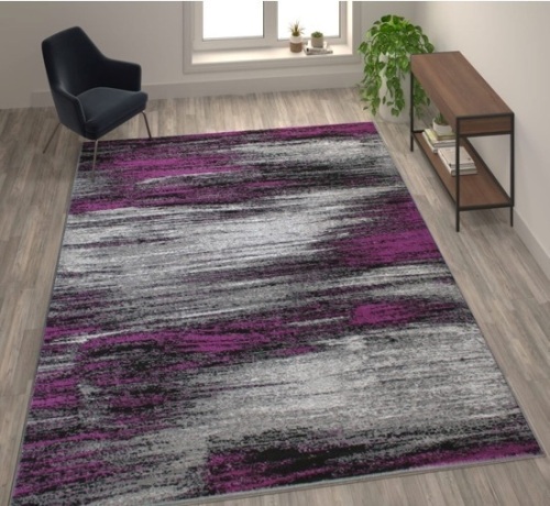 8x10 purple mosaic rug - Lot 386