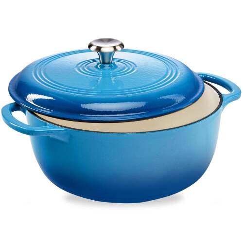 Cast-Iron Dutch Oven Kitchen Cookware w/ Enamel, Handles - 7.5qt - Lot 4183