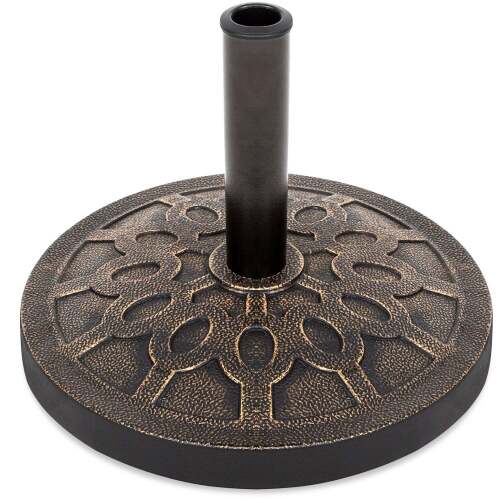 18in Round Patio Umbrella Base Stand w/ Rustic Finish - Lot 4140