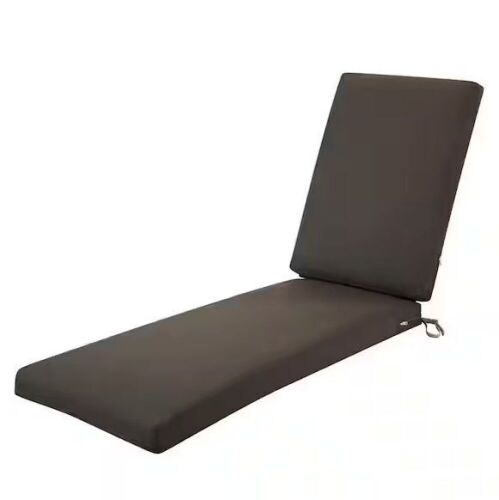 Ravenna 26 in. W x 48 in. D x 3 in. T (Seat), 26 in. W x 32 in. H x 3 in. T (Back) Outdoor Chaise Cushion in Espresso  - Lot 112