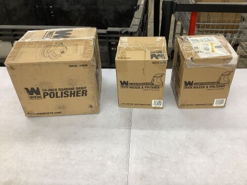 Lot of (3) WEN Random Orbit Waxer / Polisher - 2 New, 1 Used - Lot 275