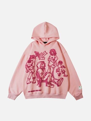 Aelfric Eden Cartoon Line Character Print Hoodie, Small  - Lot 296