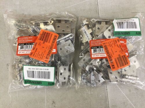 Lot of (2) Brushed Nickel Semi-Concealed Self-Closing Variable Overlay for Face Frame Cabinet Hinge, 20-Pack - Lot 388