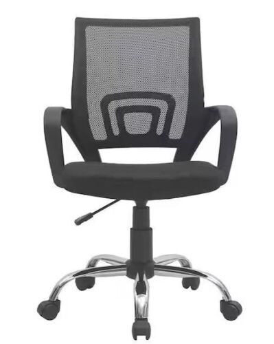 Black Height Adjustable Executive Office Mesh Mid-Back Swivel Chair with Armrest, Lumbar Support  - Lot 456