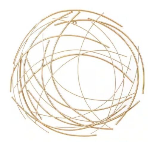 LuxenHome Abstract Gold Iron Sticks Round Wall Decor  - Lot 486