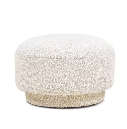 Jennifer Taylor Fuji 15" Mushroom Footstool Ottoman, Ivory White Boucle  - Lot 499