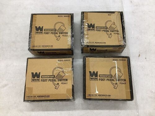 Lot of (4) WEN WA0392 120V 15-Amp Momentary Power Foot Pedal Switch for Woodworking - Lot 539
