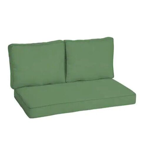 ARDEN SELECTIONS 46 in. x 26 in. Outdoor Loveseat Cushion Set in Moss Green Leala - Lot 154