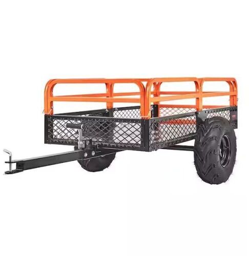 VEVOR 1500 lbs. 15 cu. ft. Steel Havy-Duty ATV Trailer Dump Cart with Removable Sides - Lot 25