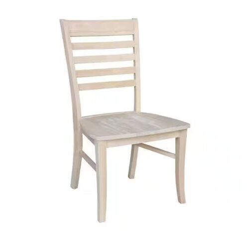 International Concepts Roma Unfinished Wood Ladder Back Dining Chair, Set of 2 - Lot 106