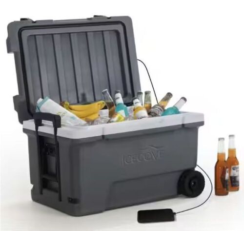 Sunjoy IceCove 60-Quart Solar Cooler, Castlerock Grey - Lot 69