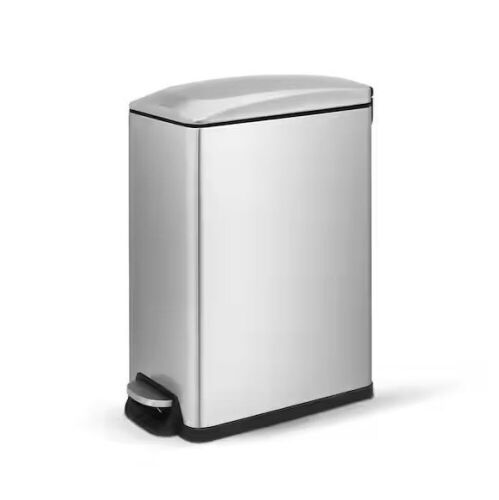 Innovaze 2.6 Gal Fingerprint Free Stainless Steel Slim Rectangular Step-on Trash Can - Lot 734