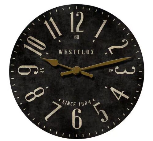 Westclox Vintage Analog Black MDF Quartz Accurate 15.5" Wall Clock - Lot 419