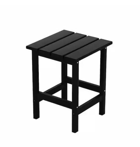 Mason 18 in. Black Poly Plastic Fade Resistant Outdoor Patio Square Adirondack Side Table - Lot 754