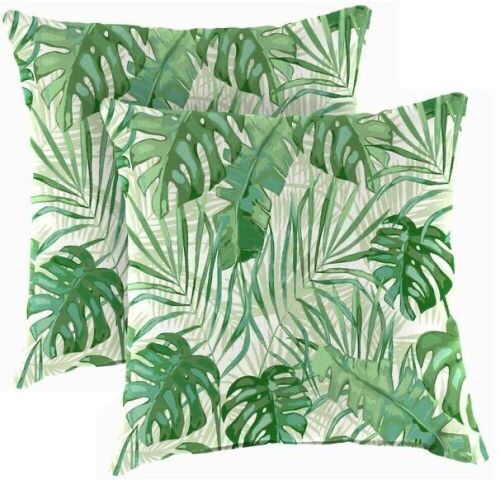 Jordan Manufacturing 18 in. L x 18 in. W x 4 in. T Outdoor Throw Pillow in Bryann Tortoise, 2 Pack  - Lot 235