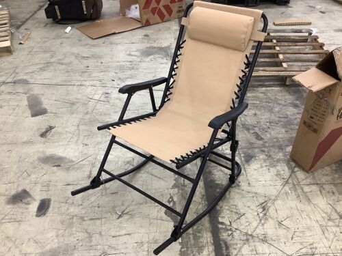 Patio Rocking Zero Gravity Wide Recliner Chair - Lot 284
