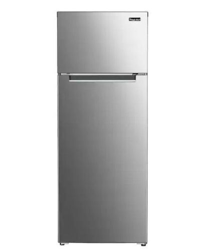 Magic Chef 7.3 cu. ft. 2-Door Mini Fridge in Platinum Steel with Freezer - Scratch/Dent - Lot 79