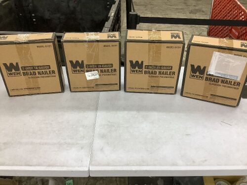Lot of (4) WEN 61721 18-Gauge 3/8-Inch to 2-Inch Pneumatic Brad Nailer - Lot 318
