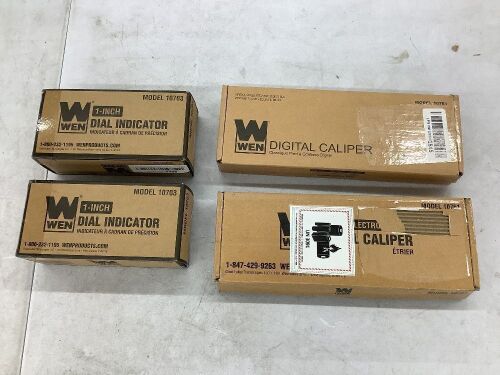 Lot of (2) WEN 1 in. Precision Dial Indicator with .001 in. Resolution & (2) 6.1-Inch Digital Caliper  - Lot 425