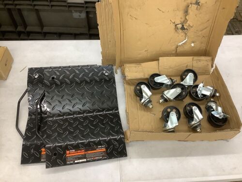 WEN 73017T 3000-Pound Capacity Vehicle Dollies with Brakes, Two Pack - Lot 709