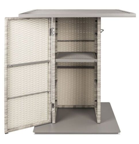 Wicker Bar Table w/ Built-In Bottle Opener, Hidden Storage - Lot 414