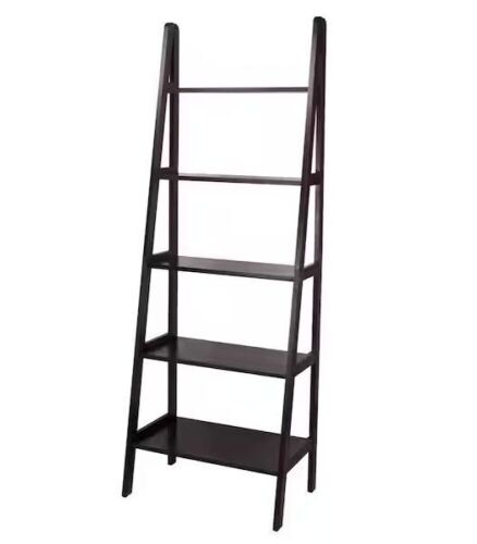 Casual Home 72 in. Espresso Wood 5-shelf Ladder Bookcase with Open Back  - Lot 566