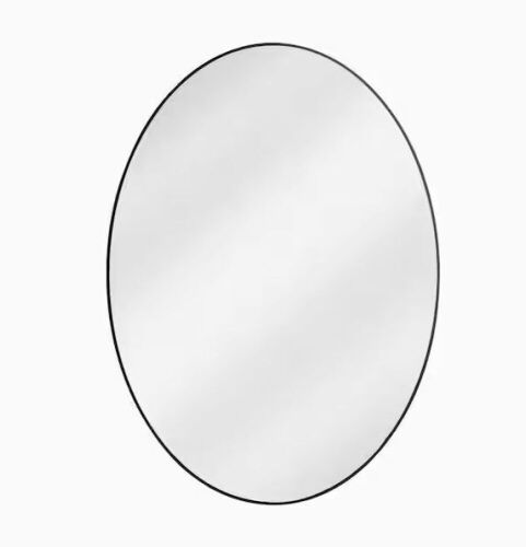 24 in. x 36 in. Oval Black Classic Aluminum Alloy Framed Wall Mirror  - Lot 586