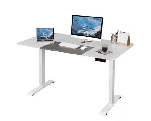 55 in. White Electric Standing Desk Height Adjustable - Lot 606