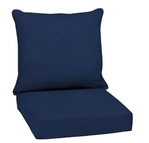 Arden Selections 24 in. x 24 in. 2-Piece Deep Seating Outdoor Lounge Chair Cushion in Sapphire Blue Leala  - Lot 626