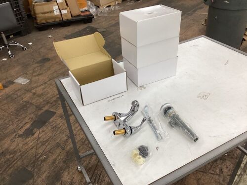 Lot of (4) Two Handle Chrome Faucet w/ Pop Up Drain  - Lot 367