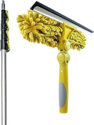 DOCAZOO, 36 ft Reach Window Washing Kit with 7 to 30 ft Telescoping Extension Pole, Window Squeegee and Scrubber Combo, Dual Pivot - Lot 683