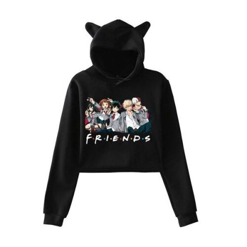 Friends My Hero Academia Anime Cat Hoodie, Kids Medium  - Lot 761