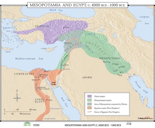 Mesopotamia & Egypt World History Wall Map  - Lot 263