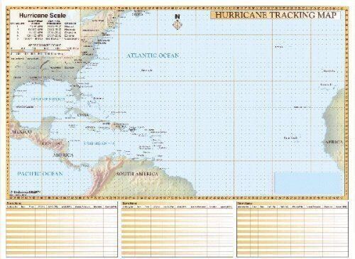 Hurricane Tracking Chart Wall Map  - Lot 283