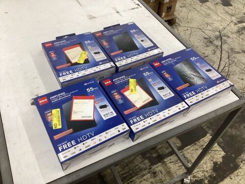 Lot of (5) RCA Amplified Indoor Flat HDTV Antenna Multi-Directional  - Lot 513