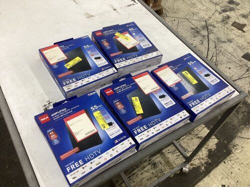Lot of (5) RCA Amplified Indoor Flat HDTV Antenna Multi-Directional  - Lot 680