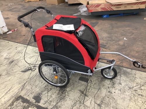 2-in-1 Pet Stroller and Bike Trailer - Missing 1 Brake Bar  - Lot 605