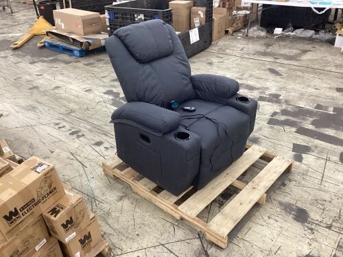 Recliner Chair with Heat & Massage - Reclining Function Does Not Work  - Lot 132