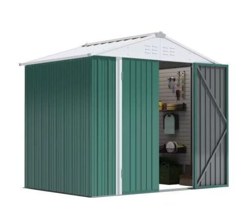 8 ft. W x 6 ft. D Outdoor Metal Storage Shed   - Lot 55