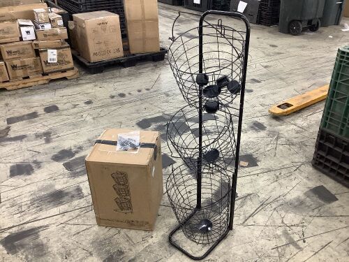 3-Tier Wire Laundry Basket with Wheels - Lot 187