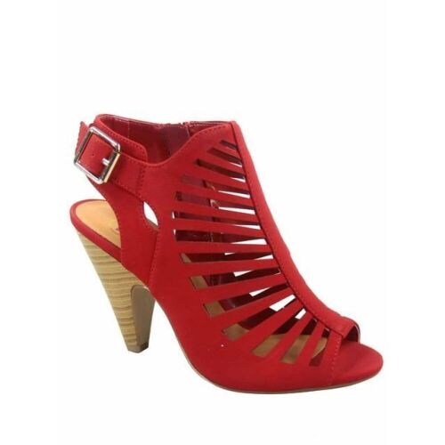 Shaky-S Open Toe Ankle Strap Buckle Chunky Heels, Size 11  - Lot 382