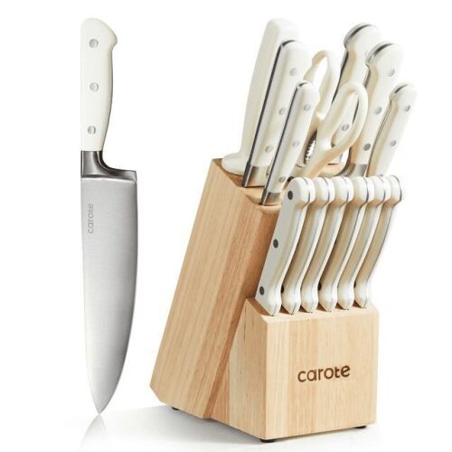 CAROTE 14 Pieces Knife Set with Wooden Block - Lot 131