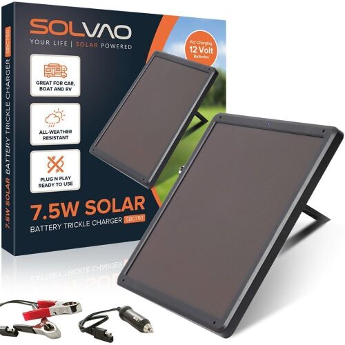 SOLVAO 7.5W Solar Trickle Charger & Battery Maintainer - Lot 151