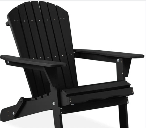 Folding Wooden Adirondack Chair, Accent Furniture w/ Natural Woodgrain - Lot 115