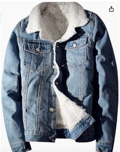 Men's Sherpa Fleece Lined Denim Jacket size 2x - Lot 129