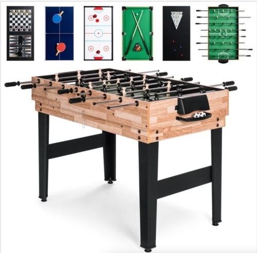 10-in-1 Combo Game Table Set w/ Pool, Foosball, Ping Pong, Chess - 2x4ft - Lot 119