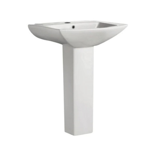 Sublime Pedestal Bathroom Sink Square Single Faucet Hole - Lot 237