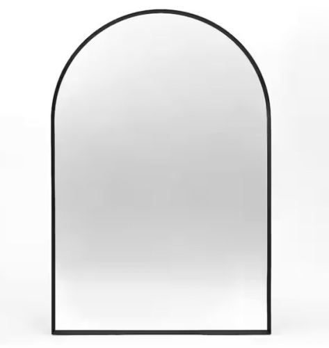 TA 30 in. H x 20 in. W Black Modern Arch Framed Mirror - Lot 300