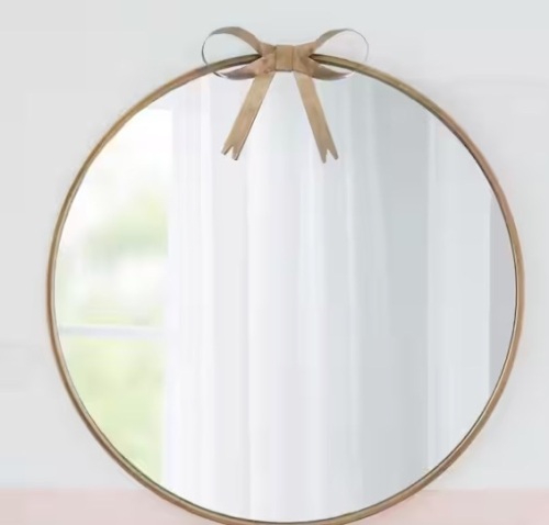 Medium Round Gold Bow Mirror (24 in.) - Lot 304